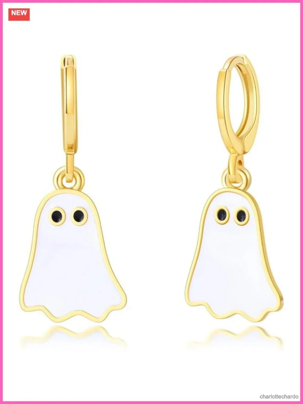 Ghost Dangle Huggie Hoop Earrings Halloween Jewelry Gift